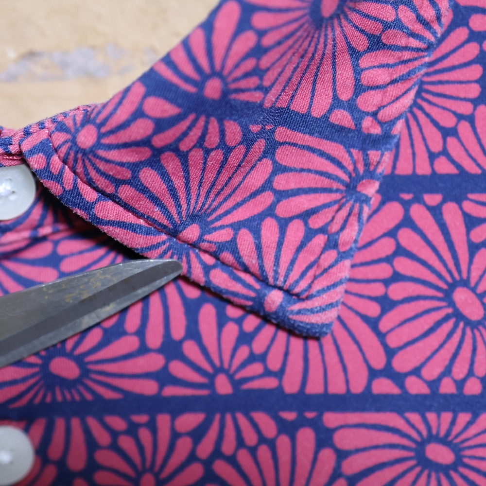 Reyn Spooner Polo Shirt Mens XL Pink Blue Floral Performance Limited Issue Golf - Picture 4 of 11